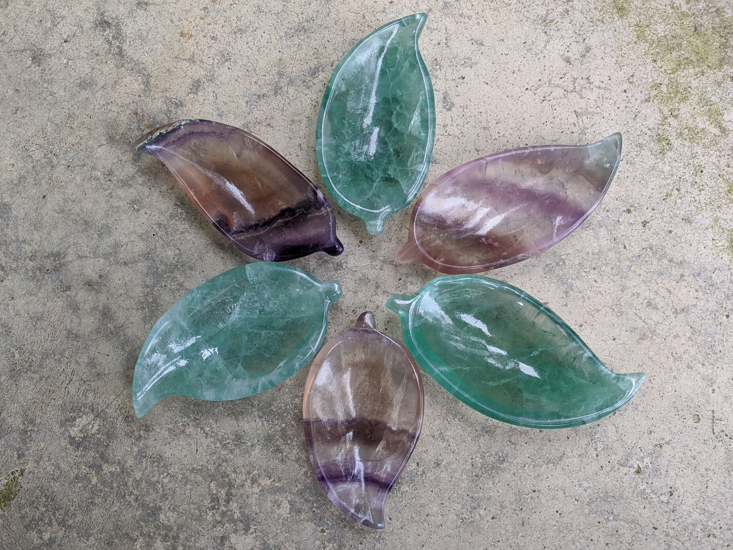 Fluorite Leaf Bowls