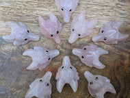 Rose Quartz Wolf Pendant