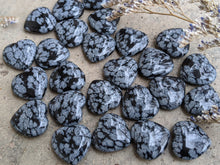Load image into Gallery viewer, Snowflake Obsidian Puffy Mini Hearts
