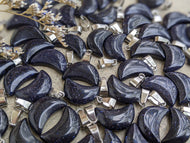 Blue Goldstone Moon Charms