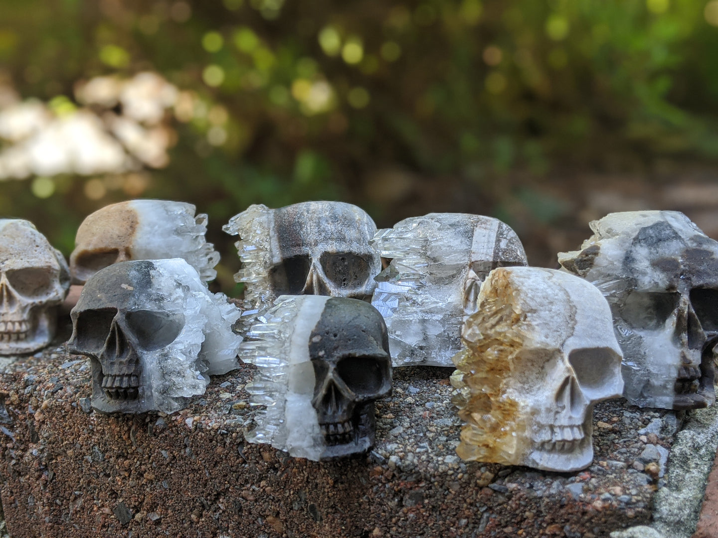 Druzy Quartz Skulls