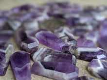 Load image into Gallery viewer, Chevron Amethyst Coffin Cabochons
