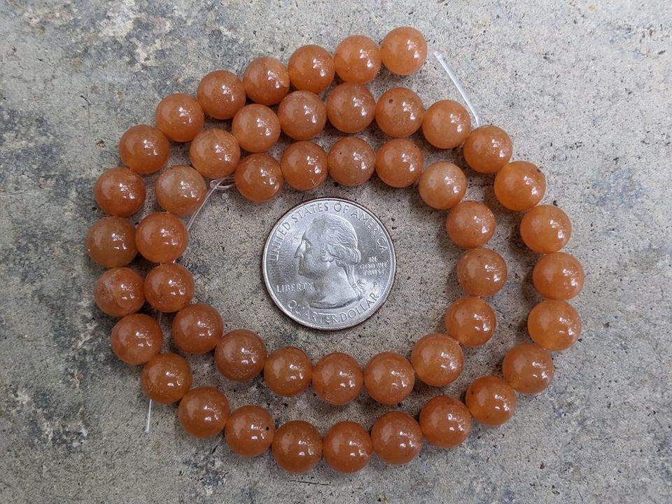 Orange Aventurine 8mm Round Beads