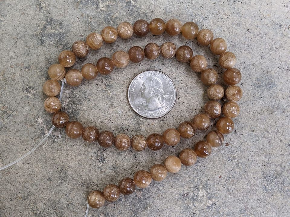 Aragonite 8mm Round Beads