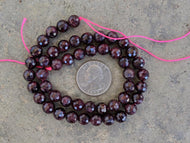Rhodolite Garnet 8mm Round Faceted Beads