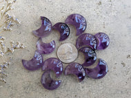 Trapiche Amethyst Crescent Moon Cabochons