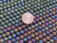 Titanium Coated Glass 8mm Round Beads