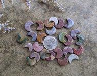 Fancy Jasper / Indian Agate Crescent Moon Bead
