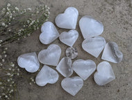 Selenite Satin Spar Puffy Hearts