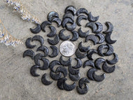 Pyrite Crescent Moon Bead