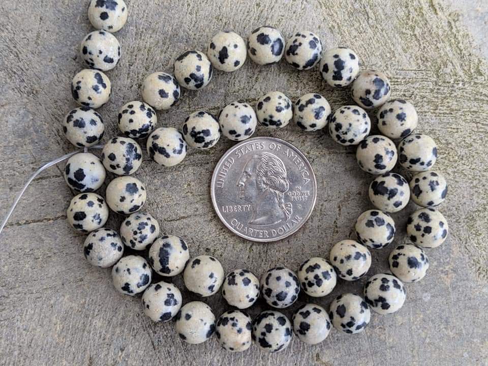 Dalmatian Jasper 8mm Round Beads