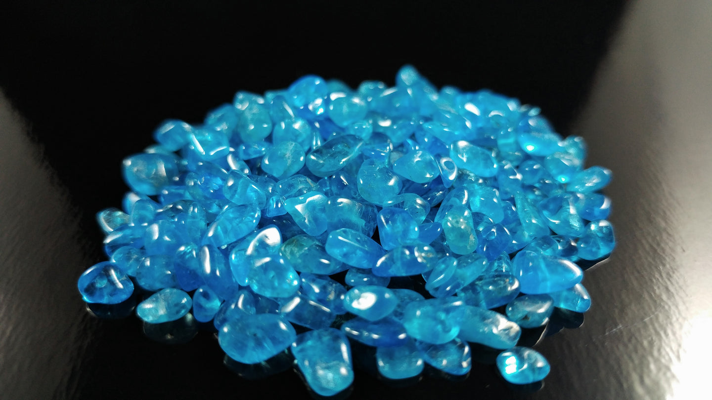 Neon Blue Apatite Chip Beads