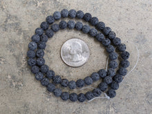 Load image into Gallery viewer, Lava 6mm Round Beads - Black
