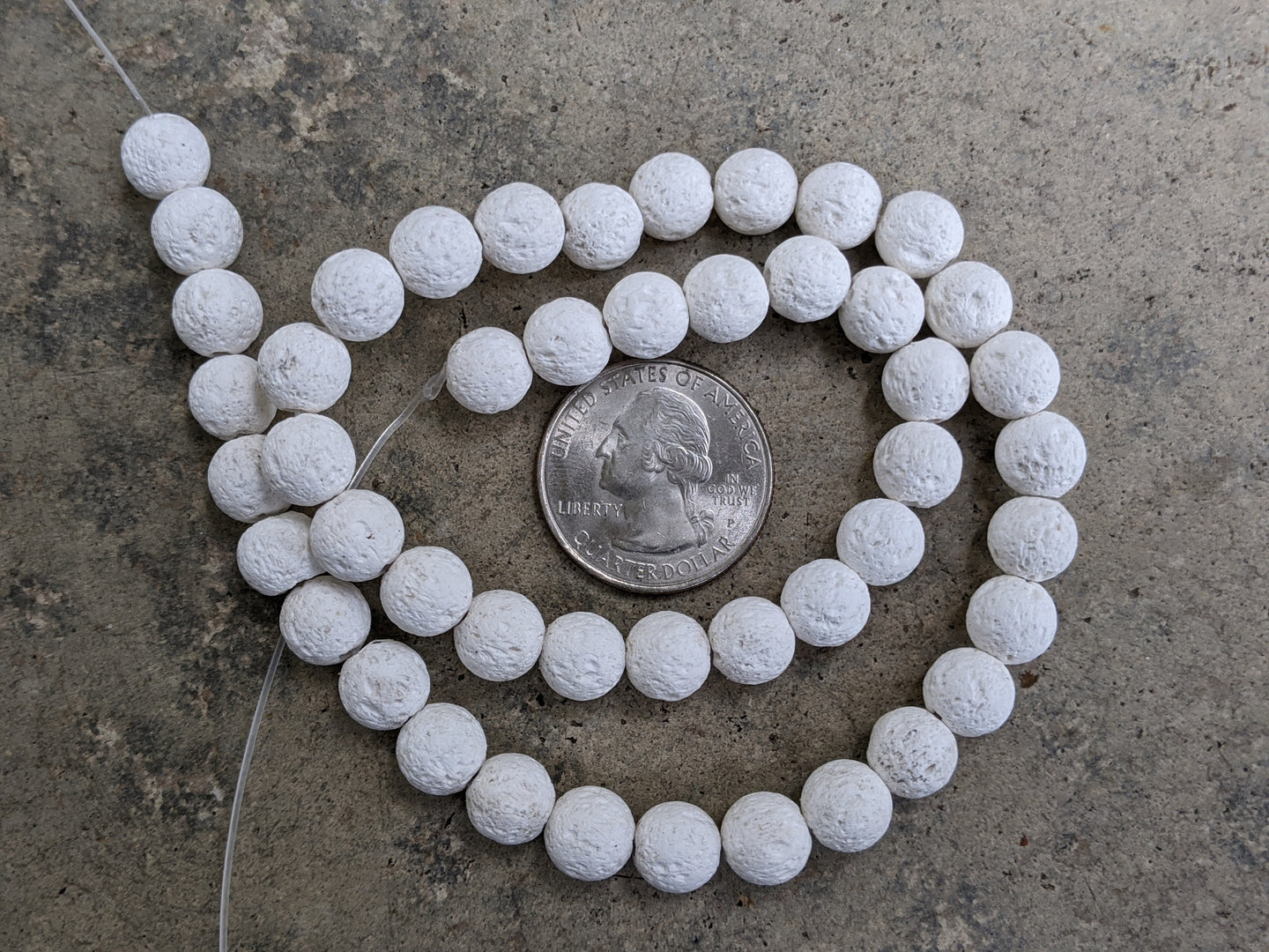 Lava 8mm Round Beads - White