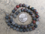 Bloodstone (African) 8mm Round Matte Beads