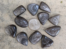 Load image into Gallery viewer, Silver Sheen Obsidian Astrological Planetary Cabochons
