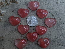 Load image into Gallery viewer, Cherry Quartz Heart Cabochons - 18mm
