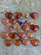 Carnelian Heart Cabochons - 18mm