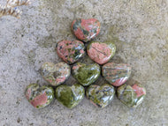 Unakite Heart Cabochons - 18mm