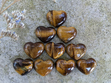 Load image into Gallery viewer, Tigers Eye Heart Cabochons - 18mm
