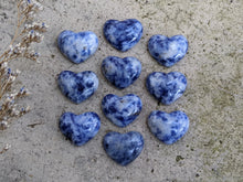 Load image into Gallery viewer, Sodalite Heart Cabochons - 18mm
