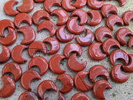 Red Jasper Crescent Moon Bead
