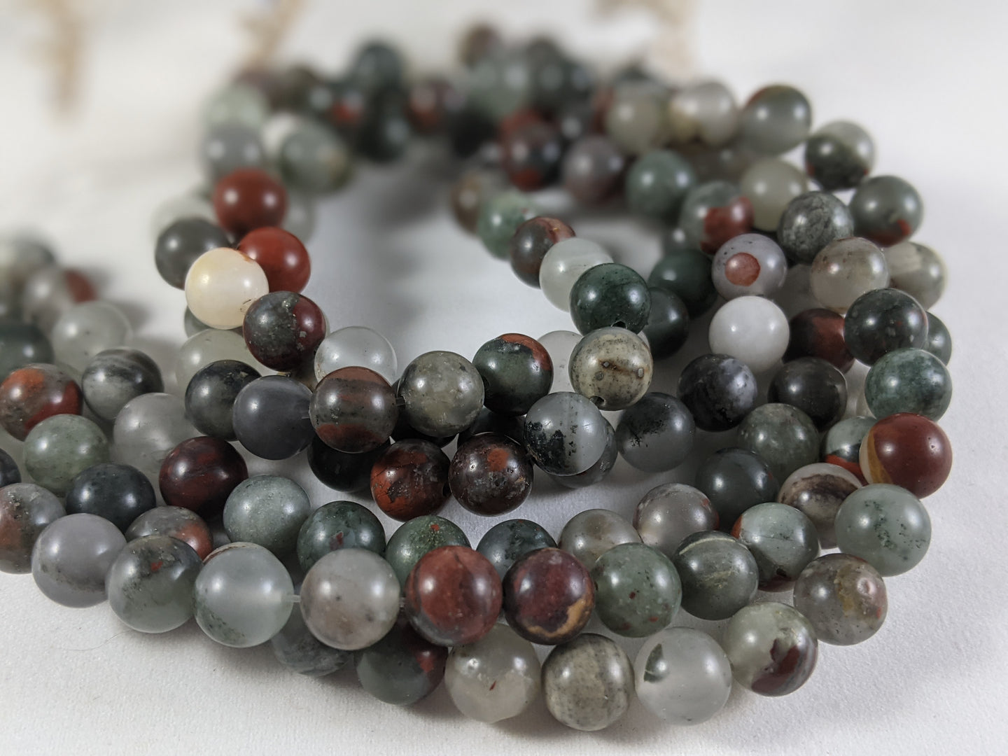 Bloodstone (African) 8mm Round Beads