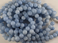 Aquamarine Jade 8mm Round Beads