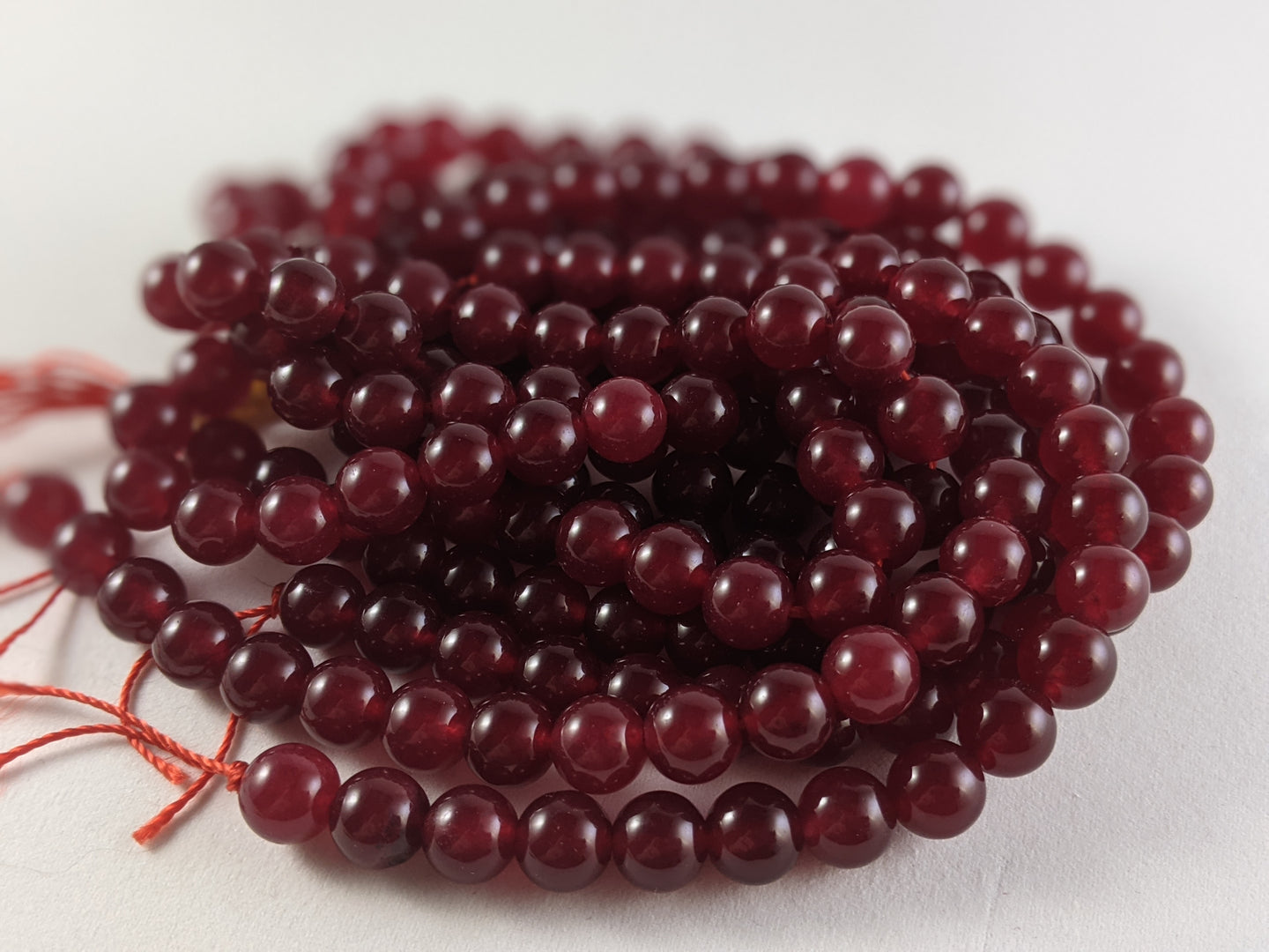 Ruby Jade 6mm Round Beads