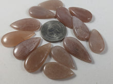 Load image into Gallery viewer, Peach Moonstone Teardrop Cabochons
