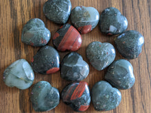 Load image into Gallery viewer, Bloodstone (African) Puffy Hearts
