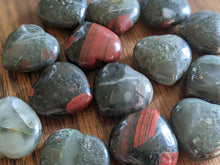 Load image into Gallery viewer, Bloodstone (African) Puffy Hearts
