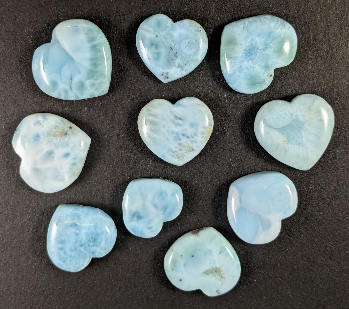 Larimar Heart Cabochons