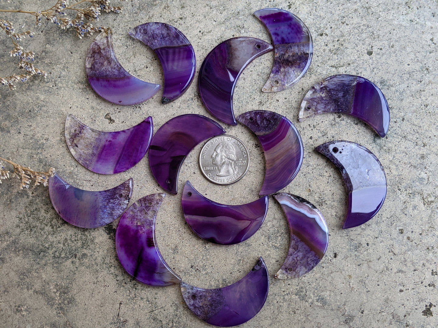 Agate Moons - Purple