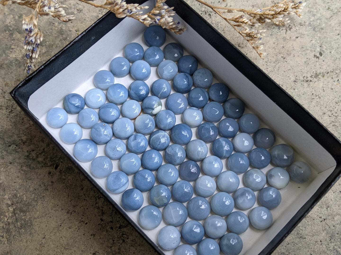 Blue Owyhee Opal Round Cabochons - 7mm