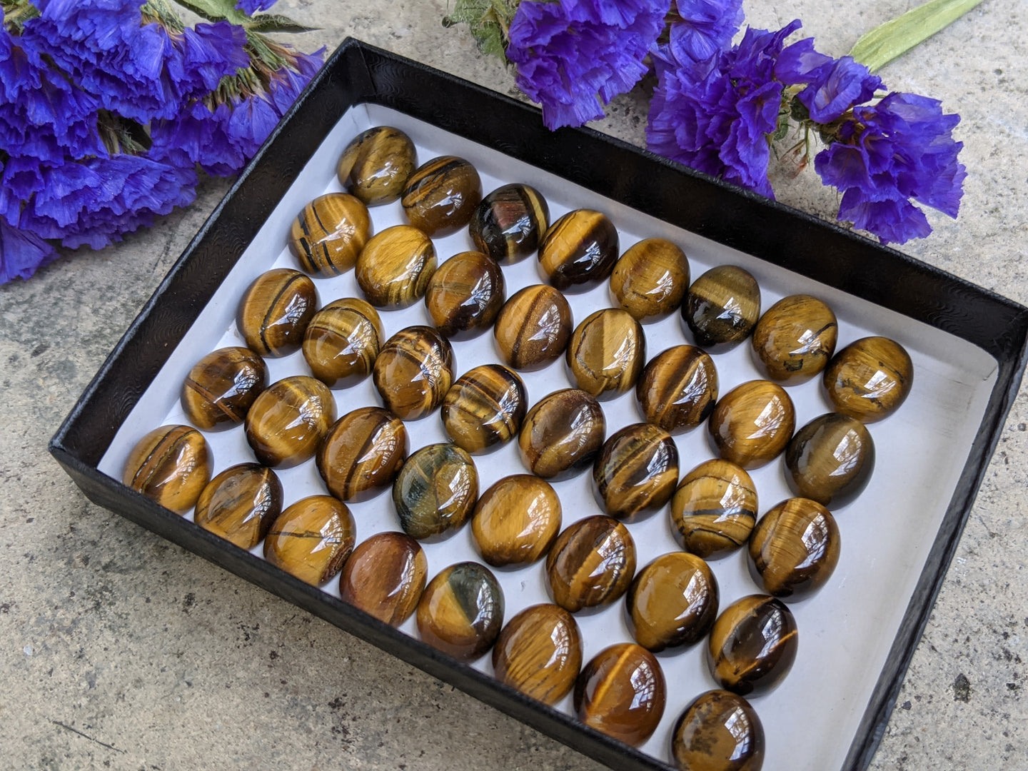 Tigers Eye Oval Cabochons - 9x11mm