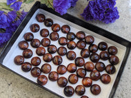 Red Tigers Eye Round Cabochons - 8mm