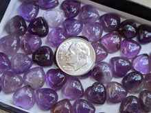 Load image into Gallery viewer, Amethyst Heart Cabochons - 10mm
