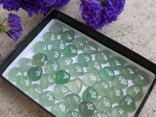 Load image into Gallery viewer, Green Aventurine 10mm Heart Cabochons
