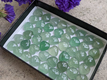 Load image into Gallery viewer, Green Aventurine 10mm Heart Cabochons
