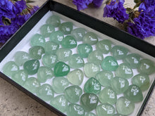 Load image into Gallery viewer, Green Aventurine 10mm Heart Cabochons
