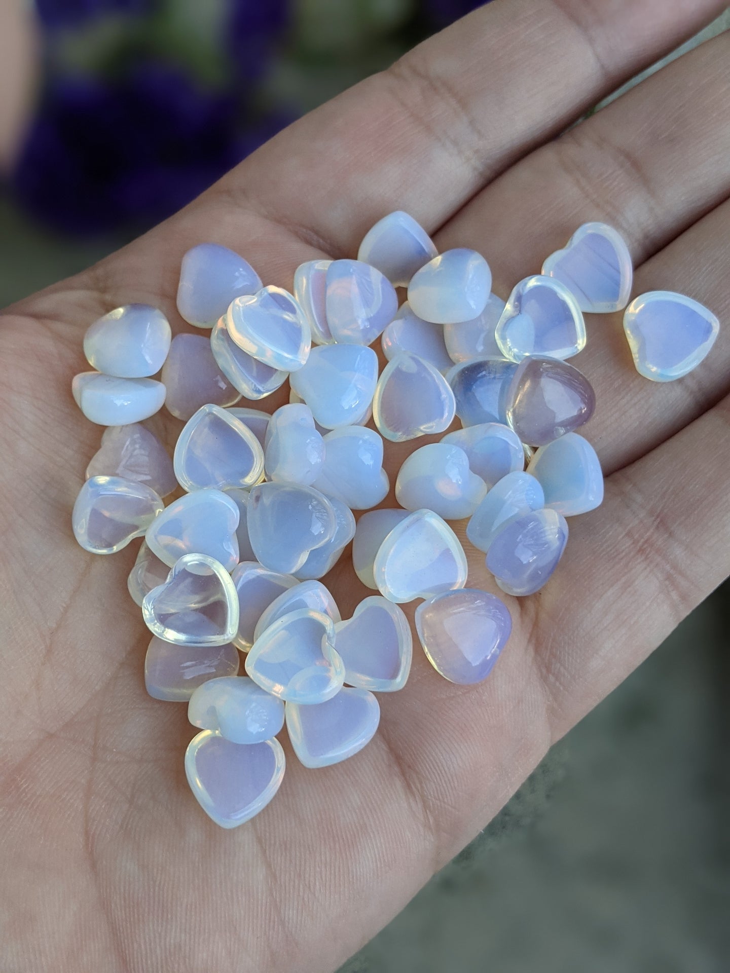 Opalite 10mm Heart Cabochons