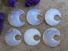 Load image into Gallery viewer, Knapped Opalite Crescent Moons
