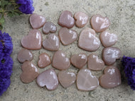Peach Moonstone Heart Cabochons
