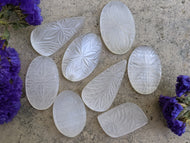 Selenite Satin Spar Carved Cabochons
