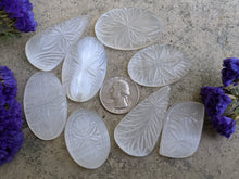 Load image into Gallery viewer, Selenite Satin Spar Carved Cabochons
