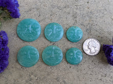 Load image into Gallery viewer, Amazonite Carved Face Cabochons
