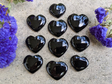 Load image into Gallery viewer, Black Onyx Heart Cabochons
