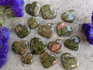 Unakite Heart Cabochons