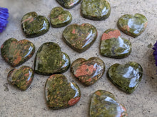 Load image into Gallery viewer, Unakite Heart Cabochons
